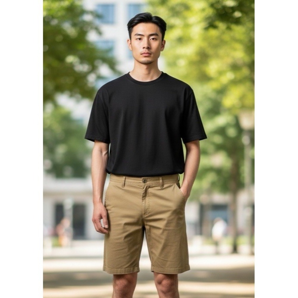 Columbia Men's‎ 34 Flat Front Chino Lightweight Shorts Tan 100% Cotton 8" EUC